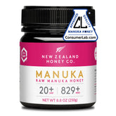 NEW ZEALAND HONEY CO jar front view showing UMF 20+ label and premium look
