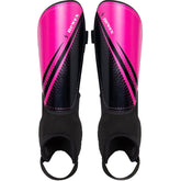 newox front view pink shin guard showing protective shell and slim profile for mobility