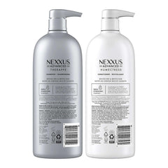 Nexxus conditioner texture and shampoo lather demonstrating rich hydration and smoothing