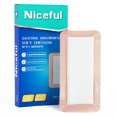 Niceful front packaging showing 4x8 dressing and benefit of high absorbency