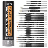 Nicpro front packaging showing full 21-piece brush set and benefits