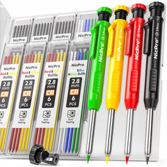 Nicpro front packaging showing four pencils and box for organized portability