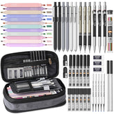 Nicpro front view of full 50 piece set showing pouch and contents benefit organized storage