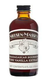 Nielsen-Massey front label on 4 oz bottle showing premium packaging and clear benefit