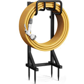 niffgaff front view of stand showing stable frame and organized hose