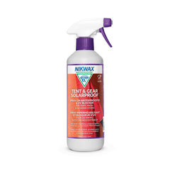 Nikwax spray bottle front view showing product and easy spray application benefit