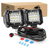 Nilight front facing 4-inch LED light bar showing compact durable design and bright output
