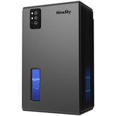 NineSky front view showing compact grey unit for quiet dehumidifying