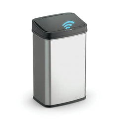Ninestars front view of 13 gallon trash can showing sleek profile and capacity benefit
