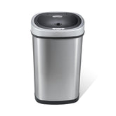 Ninestars front view of oval trash can showing touchless convenience and sleek design