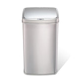 Ninestars front view of rectangular 13 gallon trash can showing sleek kitchen fit