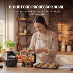 Ninja BL770 8-cup processor chopping vegetables for quick meal prep