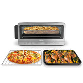 Ninja stainless steel front closed view showing compact countertop footprint
