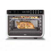 Ninja Foodi XL Pro front angle showing stainless steel finish and compact footprint