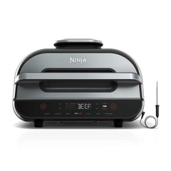 Ninja Foodi front view showing sleek black and silver design and countertop advantage