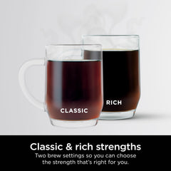 Ninja glass carafe close-up emphasizing clear markings and easy pour for accurate serving