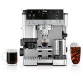 Ninja Luxe Café Premier front angle showing machine and cups for easy countertop brewing