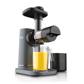 Ninja NeverClog front view showing compact juicer design and spout for easy pouring