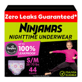 Ninjamas front packaging showing count and size for easy identification