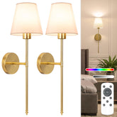 NIORSUN gold sconce front view showing elegant design and cordless benefit