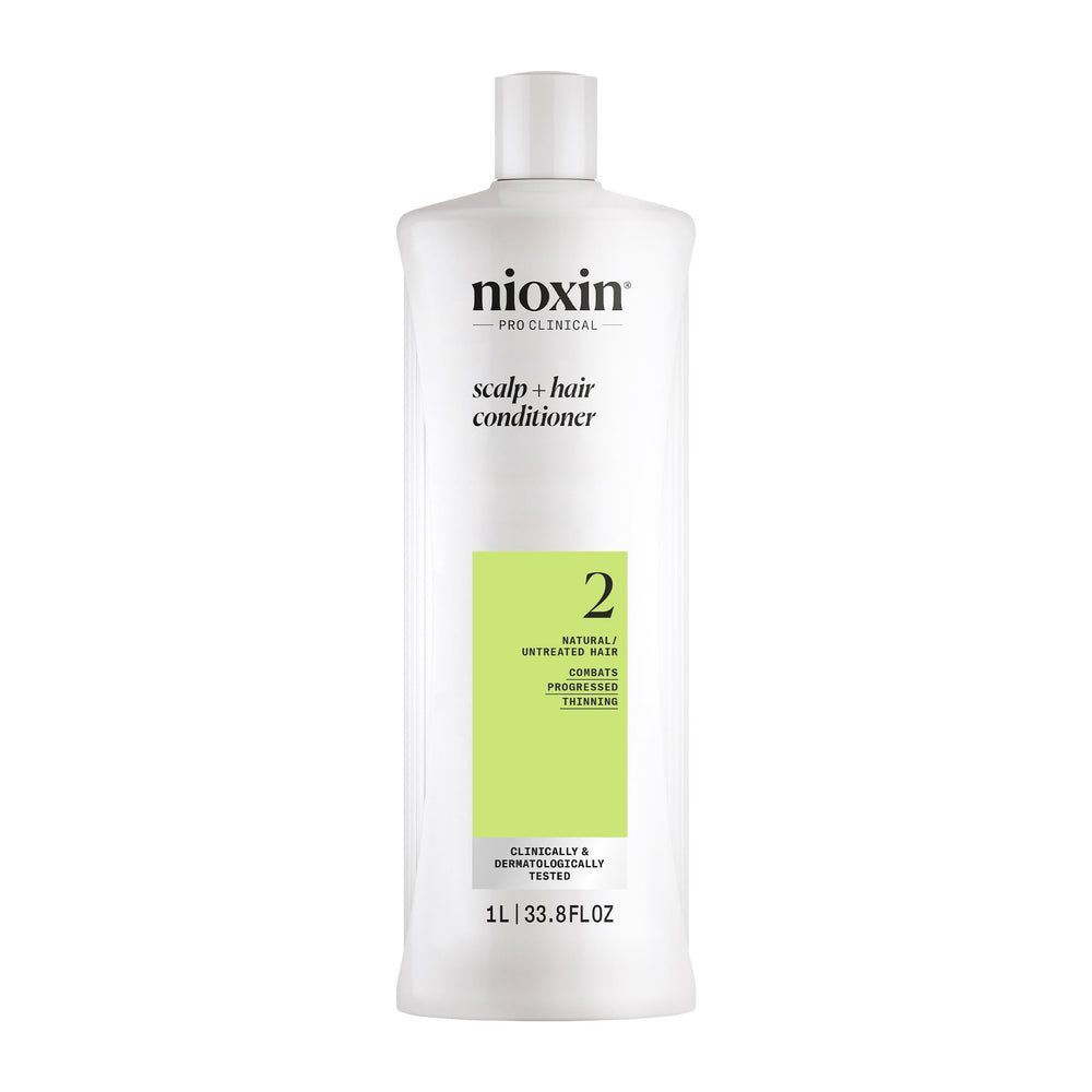 NIOXIN front packaging showing System 2 conditioner and fuller-hair benefit