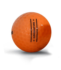 Nitro Crossfire ball in flight from tee showing bright orange visibility and extended distance