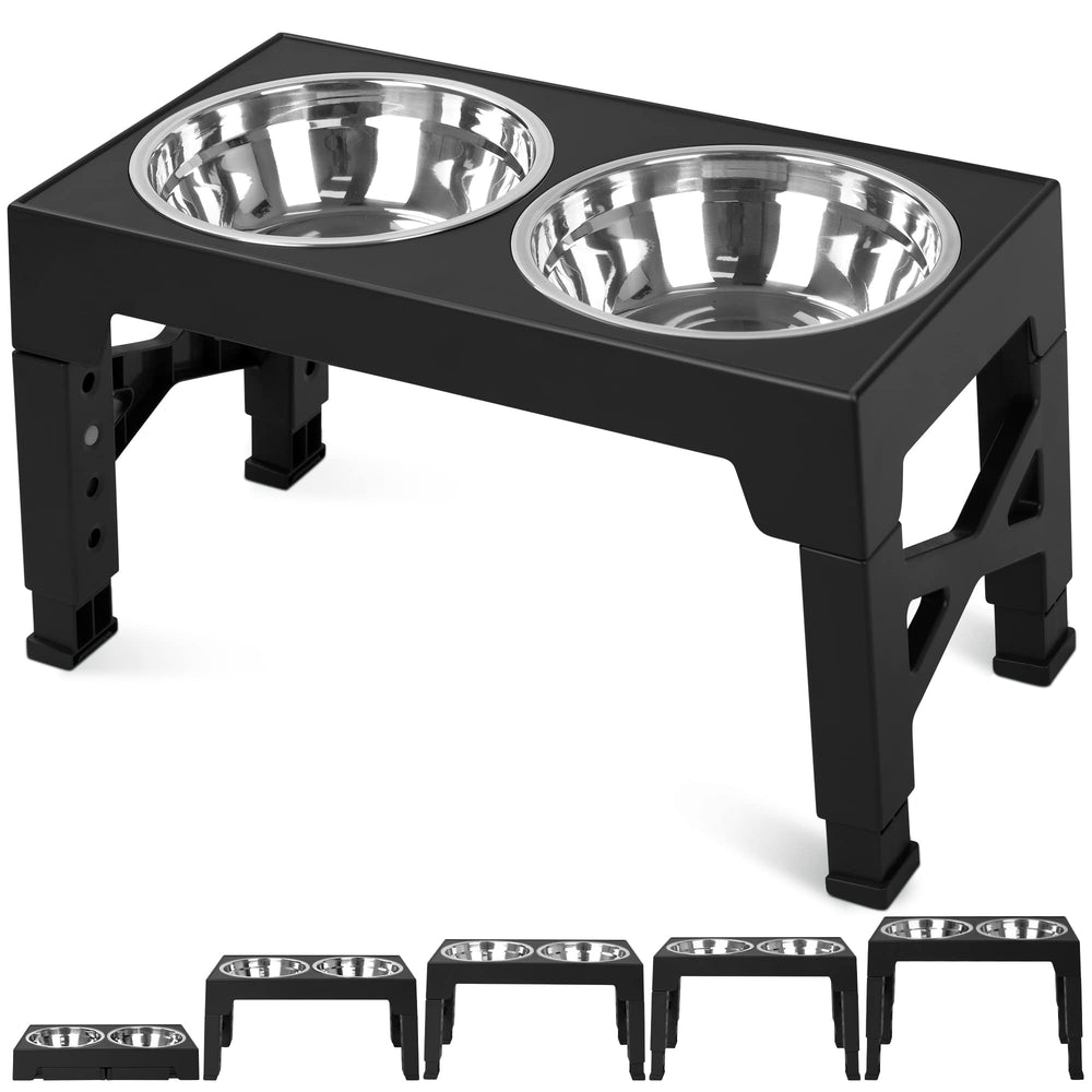 Niubya front view of elevated dog bowl showing tidy feeding setup and convenience