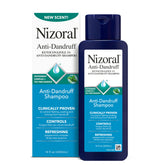 Nizoral front bottle showing 14 oz label and peppermint scent benefit