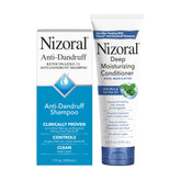 Nizoral shampoo front label showing product and benefit