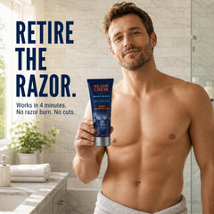 NO HAIR CREW cream spread on skin showing quick hair-softening action and comfort