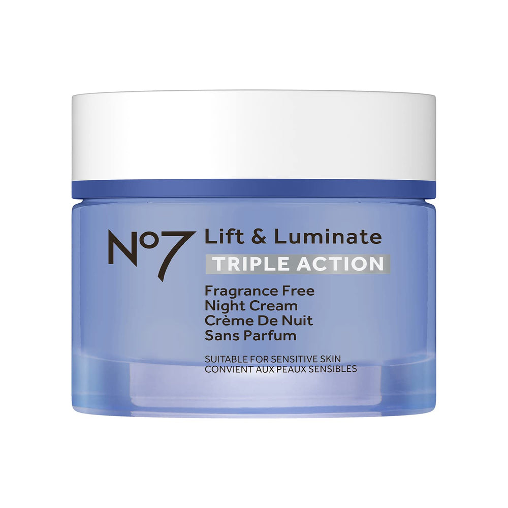 No7 front jar night cream showing label and benefits