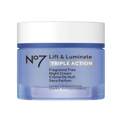 No7 front jar night cream showing label and benefits