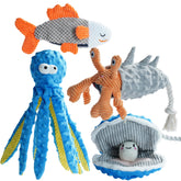 Nocciola front packaging showing four ocean-themed toys and benefits