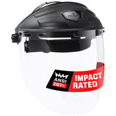 NoCry front view face shield showing full coverage and clear visibility benefit