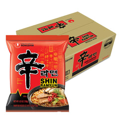 Nongshim Shin Ramyun front packaging showing product and spicy appeal