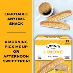 Nonni's biscotti beside a coffee cup illustrating a perfect dunking pairing