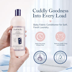 Noodle & Boo label detail highlighting hypoallergenic and pediatric-tested claims
