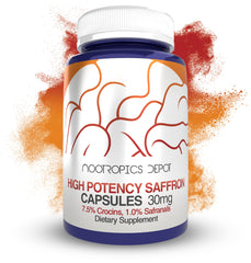 Nootropics Depot front packaging showing bottle label and benefits