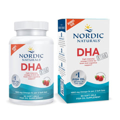 Nordic Naturals bottle front view showing clear product information and convenience