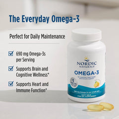 Nordic Naturals label close-up showing EPA DHA amounts and purity info