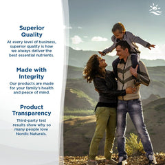 Nordic Naturals nutrition label close-up, displays DHA content and ingredient transparency
