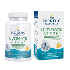 Nordic Naturals front packaging showing vegan omega-3 benefits