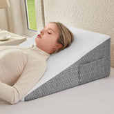 Nordjager front view of wedge pillow showing triangular shape and breathable cover for improved comfort