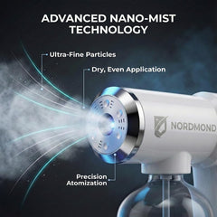 NORDMOND close-up of nozzle assembly highlighting precise nano-mist delivery