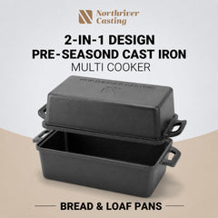 Northriver Casting loaf pan with lid top-down demonstrating snug fit for steaming and crusting benefit