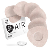 Not Just a Patch front packaging showing 20 beige sensor covers and benefits