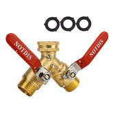 NOTDIS front view solid brass splitter showing durable construction and long-term reliability