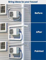 Nouscan outdoor mounted cover hiding mini-split lines for clean exterior