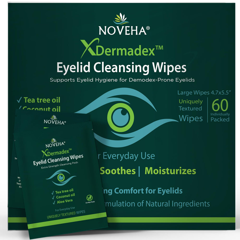NOVEHA front box packaging showing product and quantity, clean storage benefit