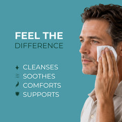 NOVEHA wipe texture close-up, soft cloth detail for gentle cleansing